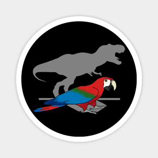 T-rex Green Winged Macaw Magnet